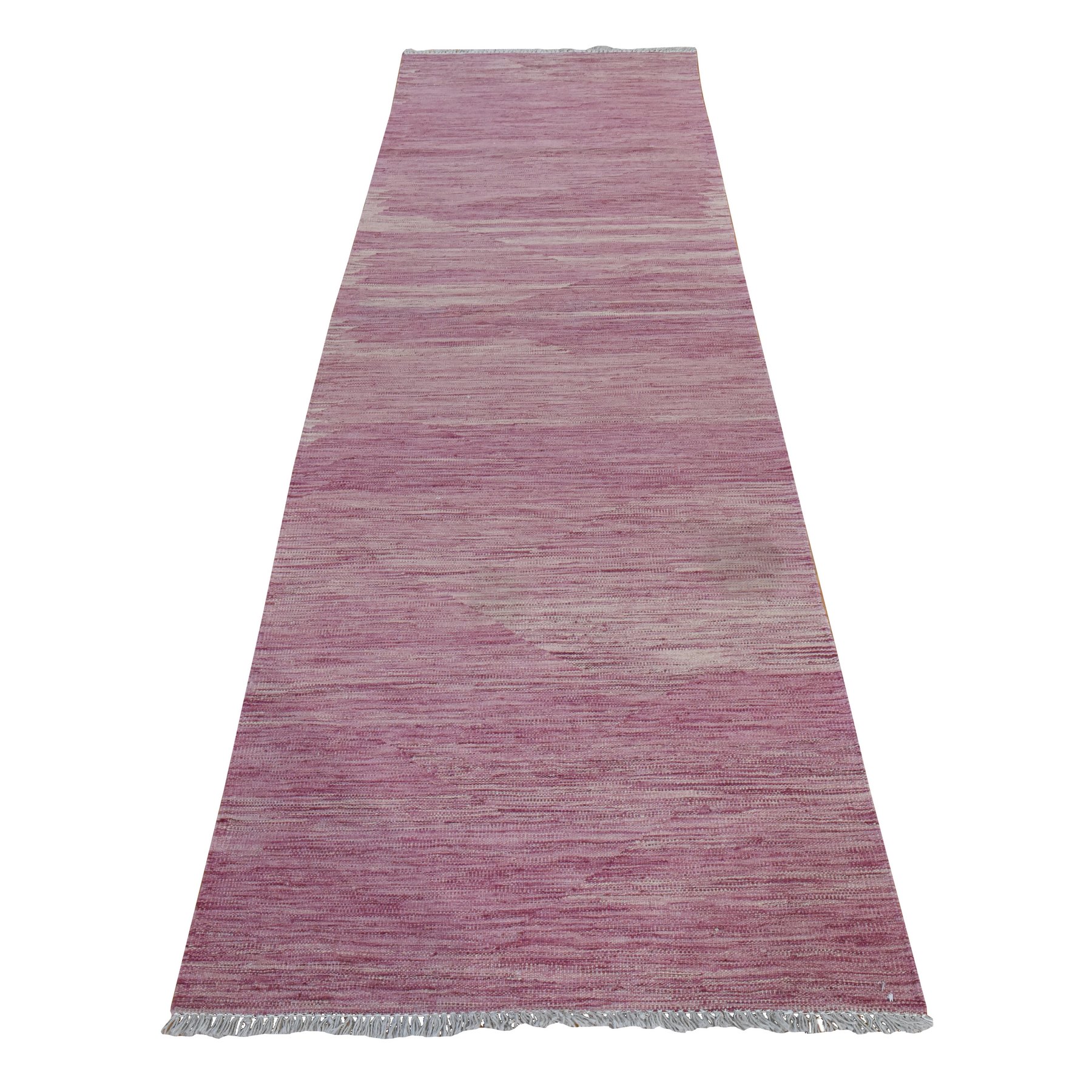 Rose Pink, Flat Weave, Plain Solid Design, Afghan Kilim, Hand Woven, 100% Wool, Reversible, Runner, Oriental Rug Rose Pink, Flat Weave, Plain Solid Design, Afghan Kilim, Hand Woven, 100% Wool, Reversible, Runner, Oriental Rug
